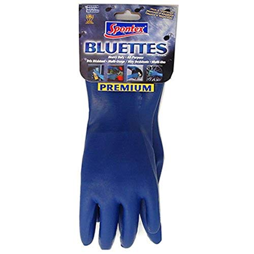Spontex Large Rubber Gloves, Blue - Image 3