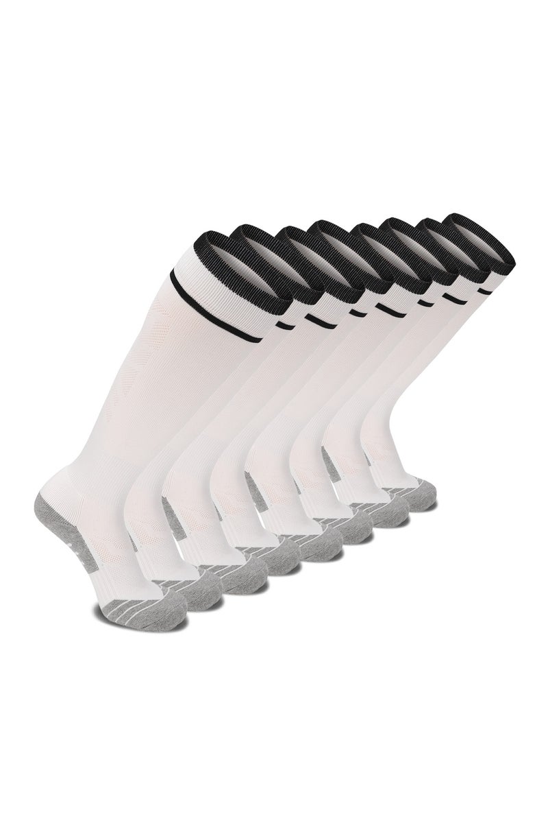 جناح السماء جوارب رياضية للجنسين تصل إلى الركبة، قابلة للتنفس، ضاغطة، أنبوبية صلبة، جوارب رياضية لكرة القدم، 1/2/3/4 أزواج للشباب والبالغين