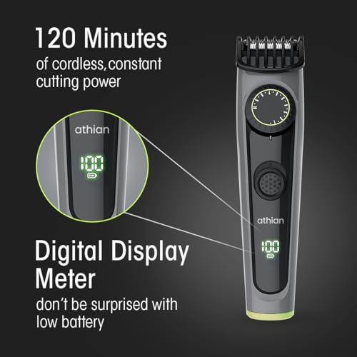 athian Unisex All-In-One Hair Trimmer, 20 Length Settings, Cordless Body Groomer With Prowheel, 120 Min Runtime, Stainless Steel S400 Blade - Image 3