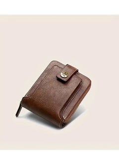 NIBEMINENT Men's Fashionable Tree Pattern Zipper Buckle, PU Credit Card Card Holder, Small Zipper Coin Storage Zipper Button Closure Business Wallet  - Image 5