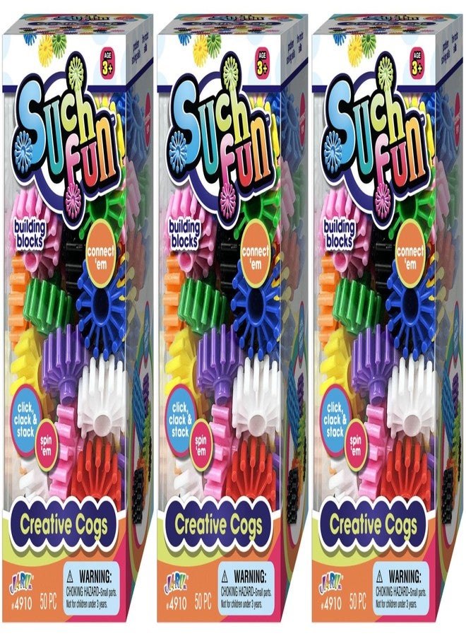 جا-رو لعبة مكعبات بناء دوارة من جا-رو (عبوة من ٣ قطع). تروس إبداعية. انقر، ساعة، وسهم. وصل قطعًا ملونة. هدية للحفلات، جائزة صفية، حقيبة هدايا، صندوق كنز. ٤٩١٠-٣ - Image 1