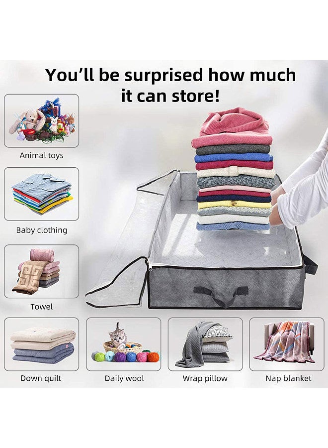 Underbed Storage Bag Under Bed Storage for Clothes Blankets and Shoes 3 Layers Non-Woven fabric 1-Pack - 40 x 20 x 6 Inches (Dark Grey) - Image 5