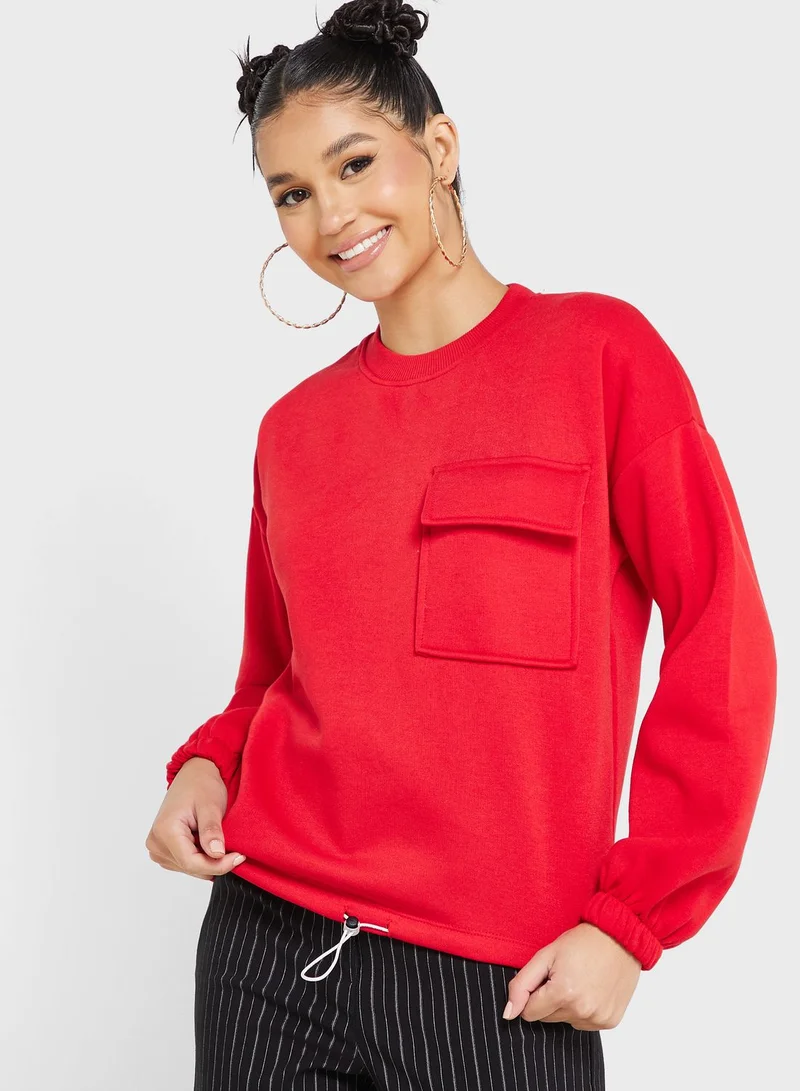Ginger Sweatshirt With Pocket Detail