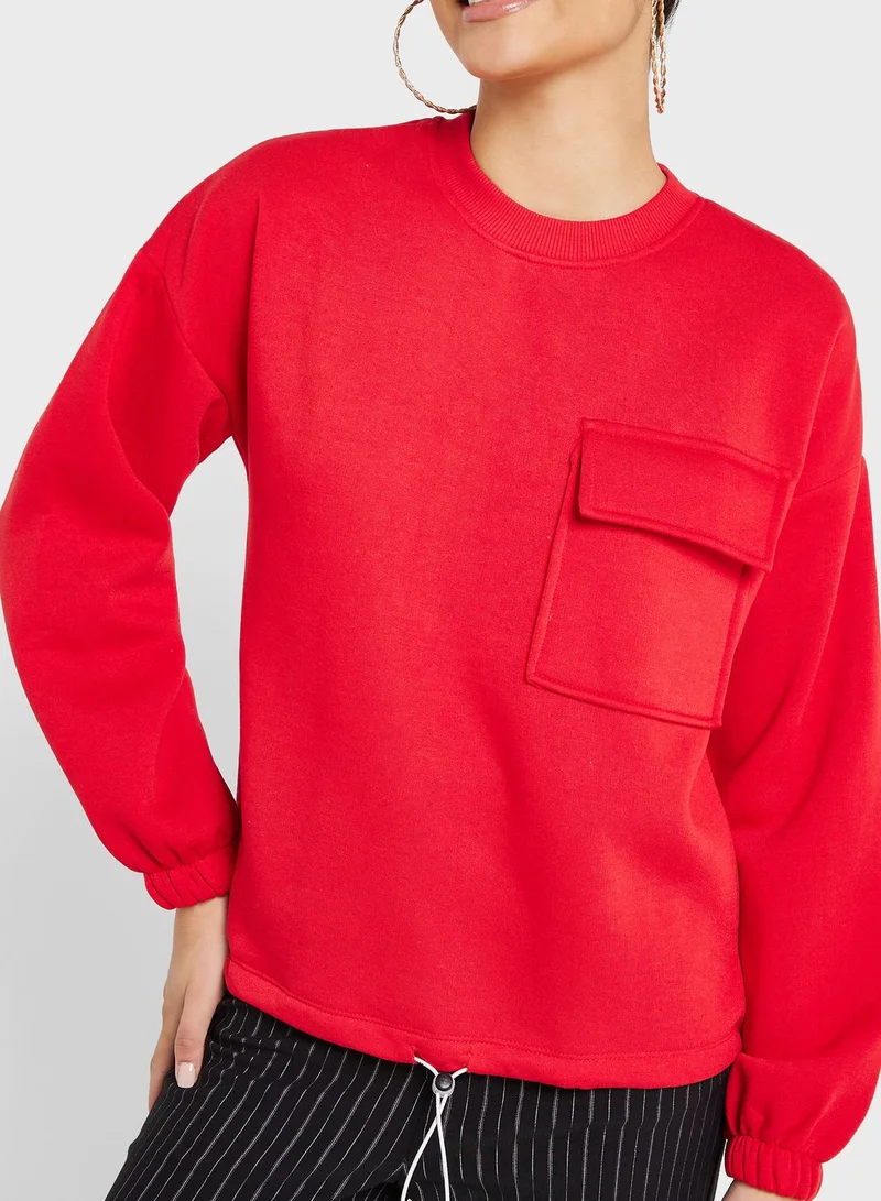 Ginger Sweatshirt With Pocket Detail