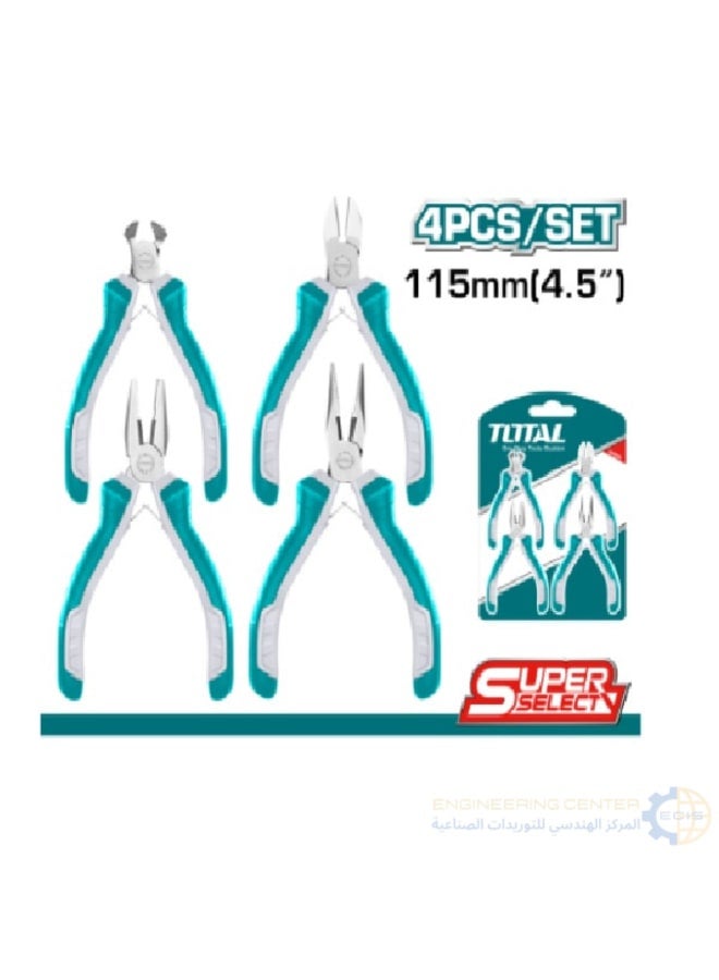 TOTAL 4-piece set (benz - nippers - benz with a nozzle - pliers) 4.5 inches Total