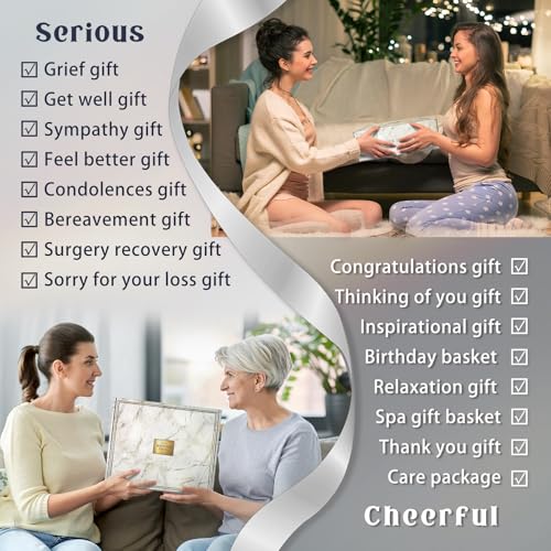 AHAGIFTREE سلة هدايا للنساء، 11 قطعة هدايا للتعافي بعد الجراحة، نتمنى لك الشفاء العاجل بعد الجراحة، سلة عيد ميلاد، تعازي لفقدان، تعاطف - Image 2