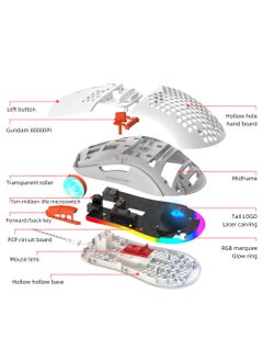 روك بو 60٪ لوحة مفاتيح الألعاب السلكية ماوس كومبو RGB ماوس الألعاب مريح خفيف الوزن 8000DPI مستشعر بصري 68 مفتاحا RGB بإضاءة خلفية لوحة مفاتيح ألعاب صغيرة مدمجة للغاية مقاومة للماء للكمبيوتر الشخصي ألعاب الكمبيوتر  - Image 4