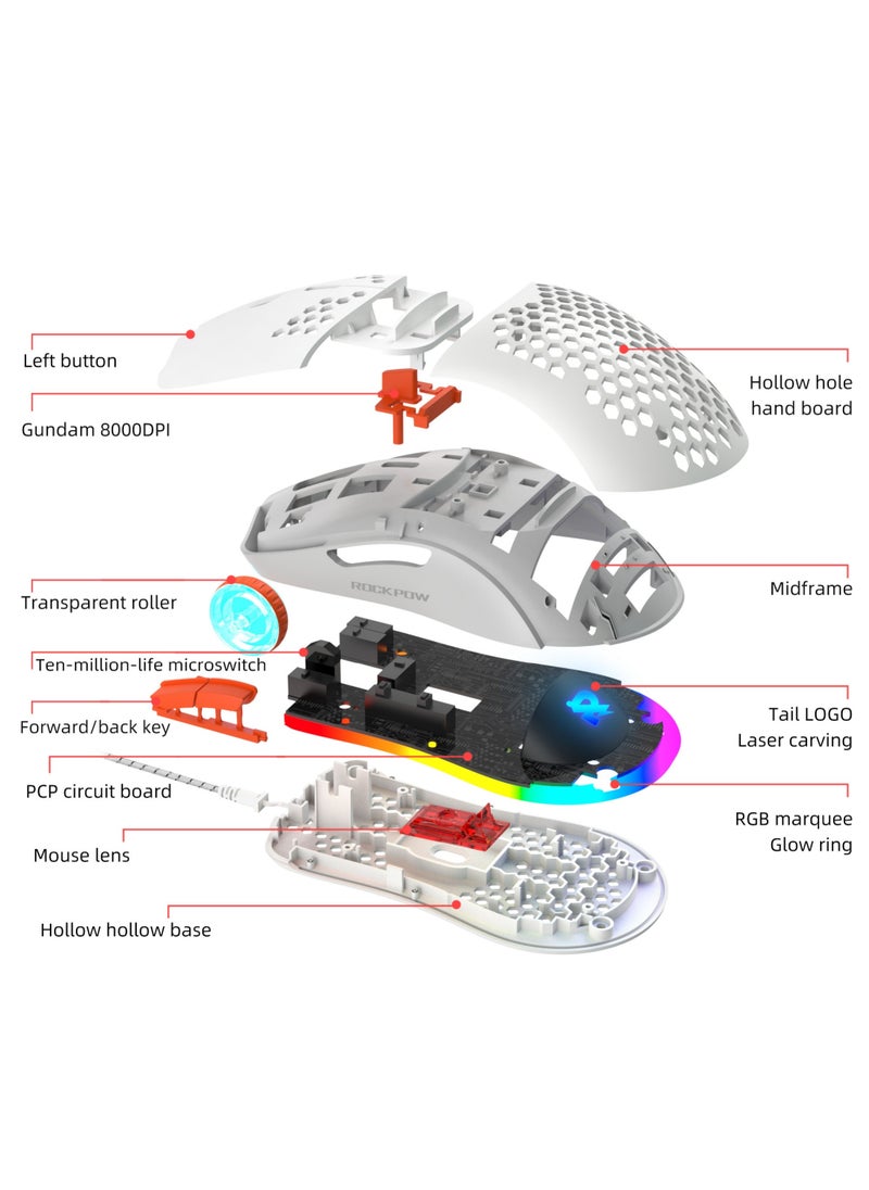 روك بو - 60٪ لوحة مفاتيح الألعاب السلكية ماوس كومبو RGB ماوس الألعاب مريح خفيف الوزن 8000DPI مستشعر بصري 68 مفتاحا RGB بإضاءة خلفية لوحة مفاتيح ألعاب صغيرة مدمجة للغاية مقاومة للماء للكمبيوتر الشخصي ألعاب الكمبيوتر - Image 1