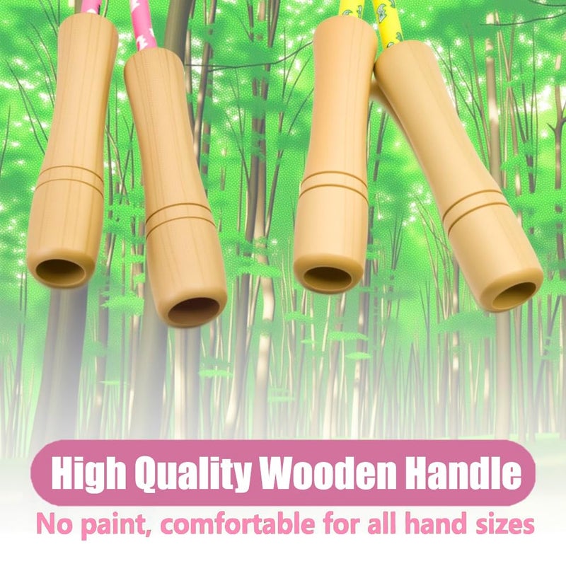Homello Jump Rope for Kids - Wooden Handle - Adjustable Cotton Braided Fitness Skipping Rope for Toddler Fitness Workout Exercise Outdoor Activity - Image 5