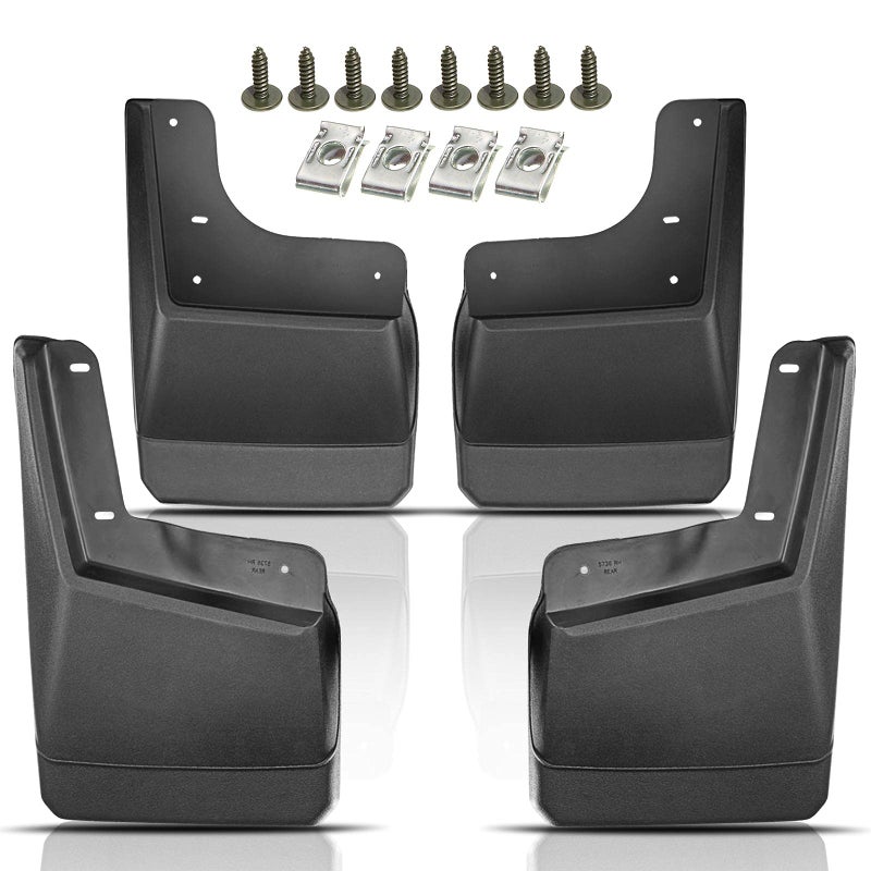 YHTAUTO مجموعة YHTAUTO من 4 واقيات طين لحماية السيارة بديل لسيارة هامر H2 20032009 أمامية وخلفية يسار ويمين سوداء