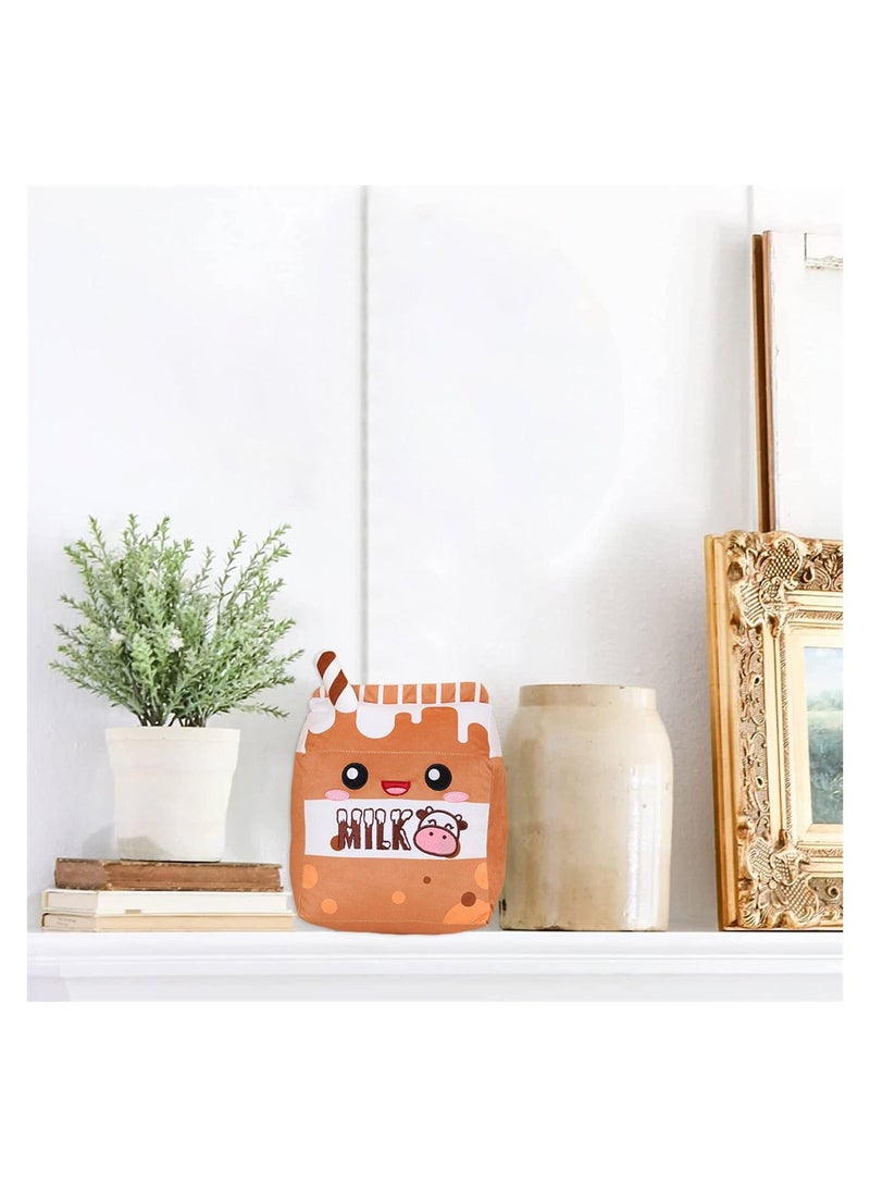 KASTWAVE وسادة حليب مصنوعة من القماش على شكل طعام وسادة فواكه وسادة حليب هدية للعناق في المنزل للأطفال - Image 5