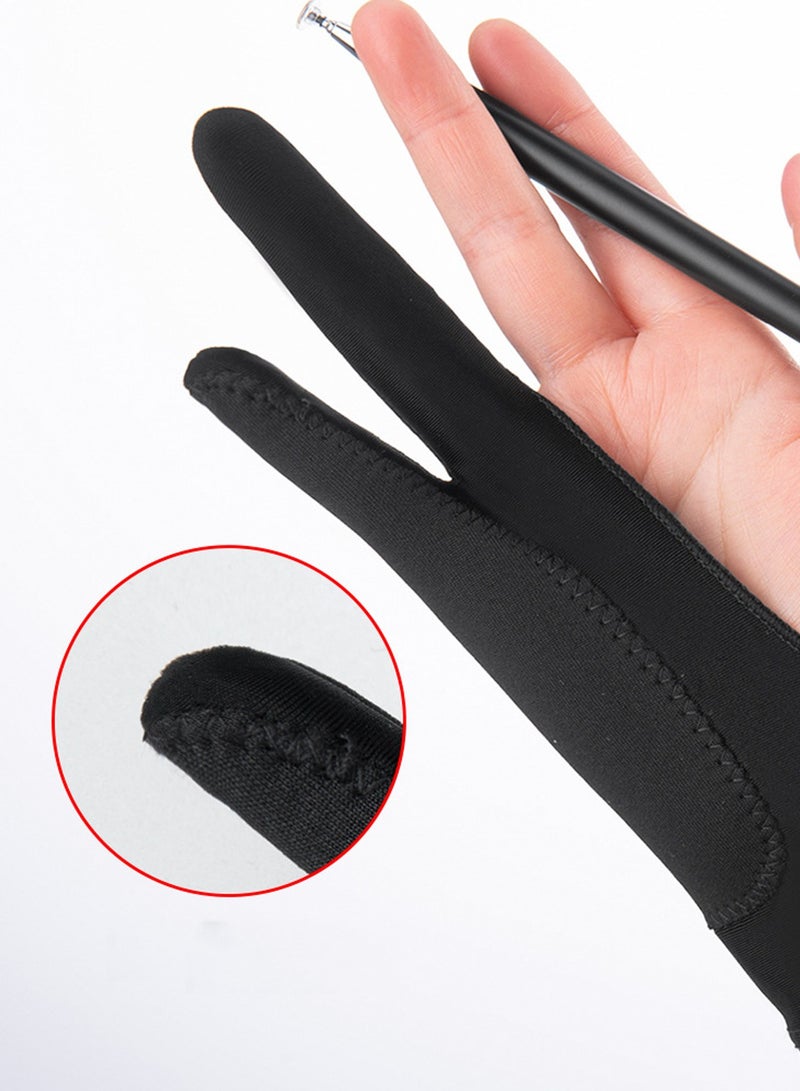 Generic 3-Layer Palm Rejection Digital Art Gloves, Two-Finger Drawing Gloves for Tablet (L)  - Image 3