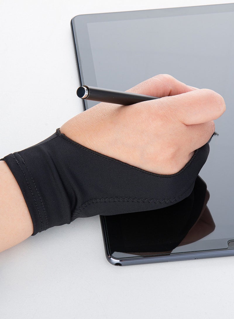 Generic 3-Layer Palm Rejection Digital Art Gloves, Two-Finger Drawing Gloves for Tablet (L)  - Image 2