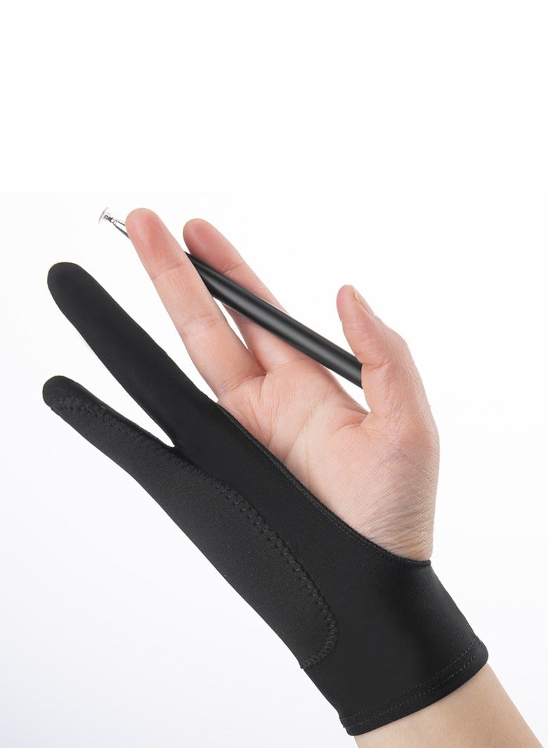 Generic 3-Layer Palm Rejection Digital Art Gloves, Two-Finger Drawing Gloves for Tablet (L)  - Image 1