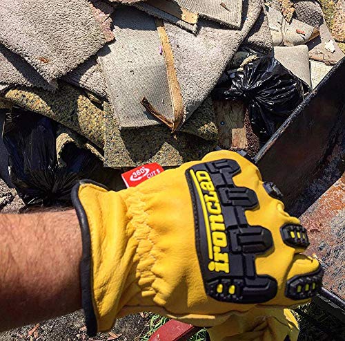 Ironclad Mens Work Glove 360 CUT LEATHER IMPACT, Yelloe, Large US - Image 3