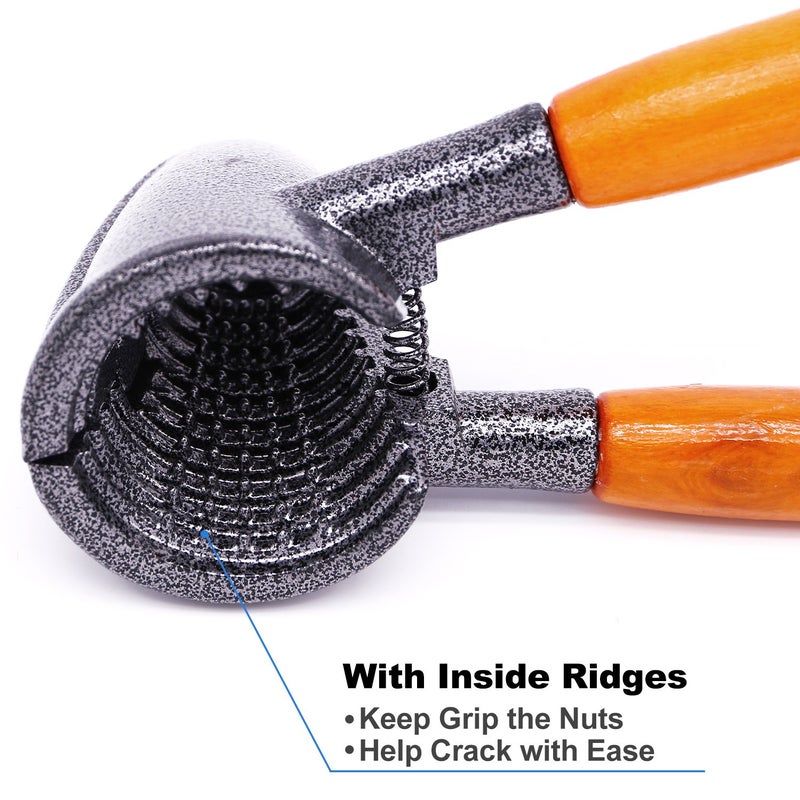 Anwenk Heavy Duty Nutcracker Pecan Walnut Plier Opener Tool with Wood Handle - Image 3