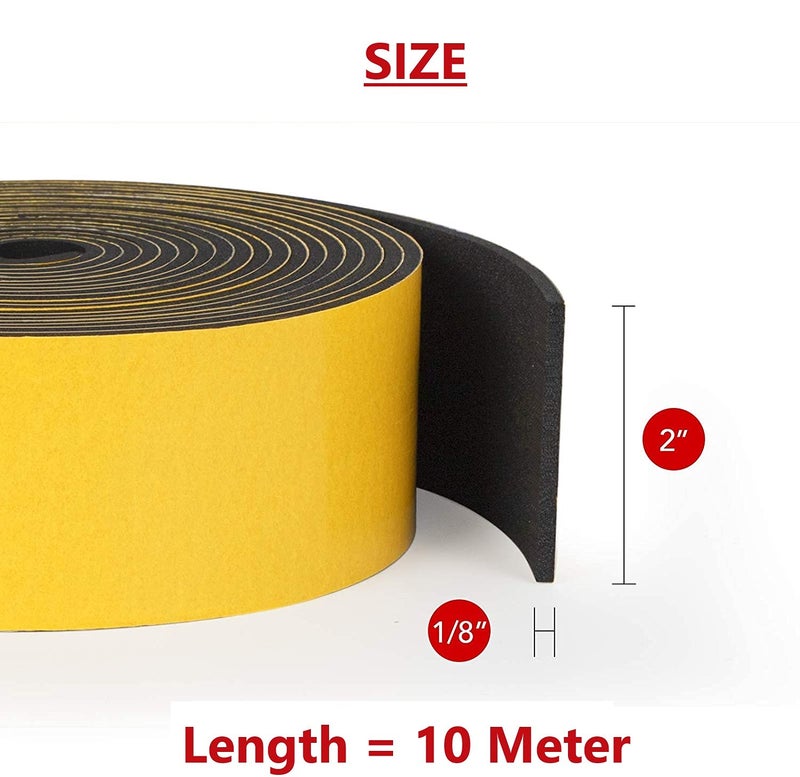 G-Charge High Density Self Adhesive(Strong Unique Grid) 'EPDM' Foam Seal Tape, Weather Stripping Doors and Window Insulation Soundproofing (2"(W) x 1/8"(T) x 10 Mtr.(L), 1) - Image 2