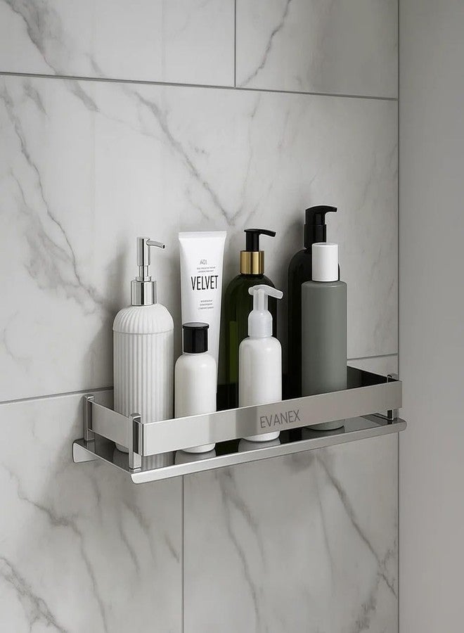 EVANEX Bathroom Wall Shelf | 5x15 Inch 304 Stainless Steel Wall-Mounted Storage Organizer | Rustproof Bathroom Storage Rack for Toiletries, Bathroom Accessories, Multi-Purpose Wall Shelf - Image 1