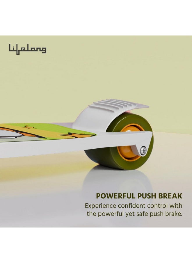 Lifelong Lifelong Scooter for Kids 3+ Years - Foldable Kids Scooter with PVC Wheels & Adjustable Height - Kick Scooter Capacity 50kg 3+ Year Old boy & Girl - Skate Scooter (LLKS16) White & Green  - Image 4