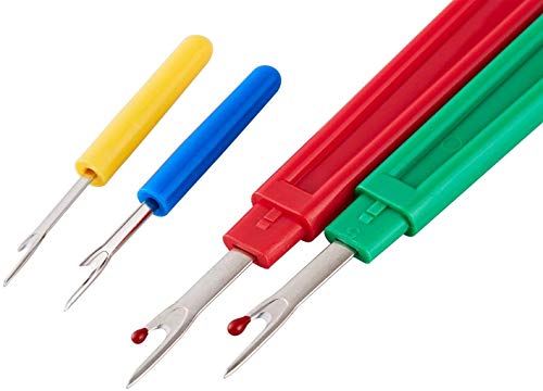 CampTek Seam Ripper and Thread Remover Kit,2 Big and 2 Small Sewing Stitch Cutter,1 Unpicker and 1 Sewing Trimming Scissor Nipper Tool for Thread Remove(Blue) - Image 5