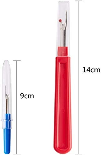 CampTek Seam Ripper and Thread Remover Kit,2 Big and 2 Small Sewing Stitch Cutter,1 Unpicker and 1 Sewing Trimming Scissor Nipper Tool for Thread Remove(Blue) - Image 3