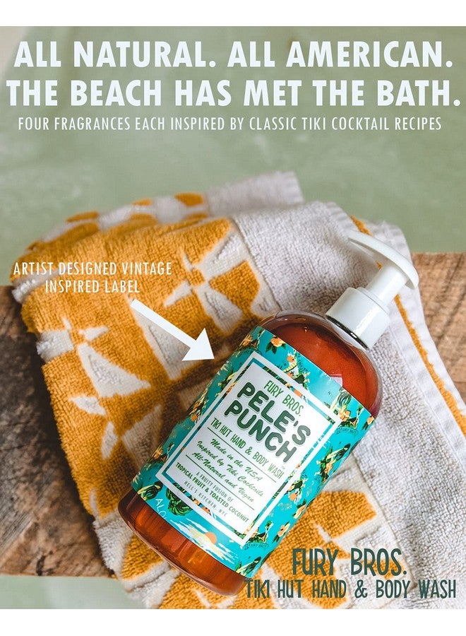 Fury Bros. Tiki Hut Hand & Body Wash Flamin’ Zombie A Tangy Blend Of Grapefruit Yuzu And Bitters. Hangover Not Included. Green Print. 16 Oz  - Image 3