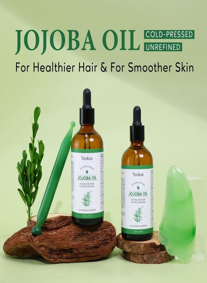 Yeokoe Jojoba Oil Pure Cold Pressed Unrefined Gua Sha for Healthier hair Smoother skin Base Carrier Moisturizing Oil 3.52oz 100ml - Image 3
