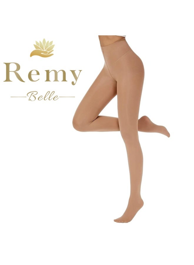 Remy Belle Women Ultra Soft 40 Denier Silky Tights Semi Opaque Solid Color Pantyhose High Waist Footed Stockings for Ladies