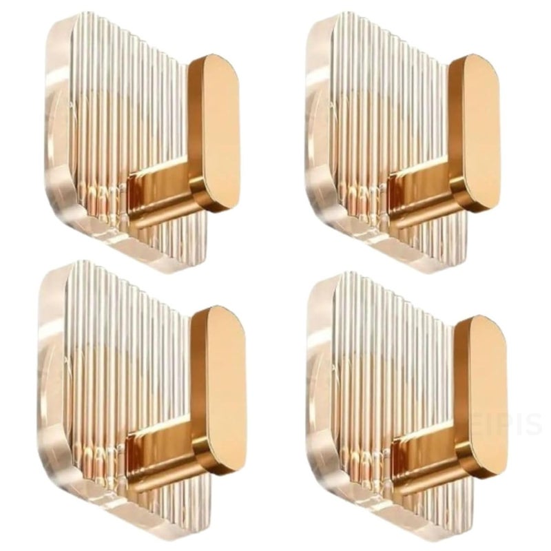 YEIPIS Wall Hooks for Hanging Strong Hooks for Wall Without Drilling Wall Hangings Hooks Hanger for Clothes Wall Hook Clips Sticker for Cloth Hangers Bathroom Accessories Pack 4 - Image 1