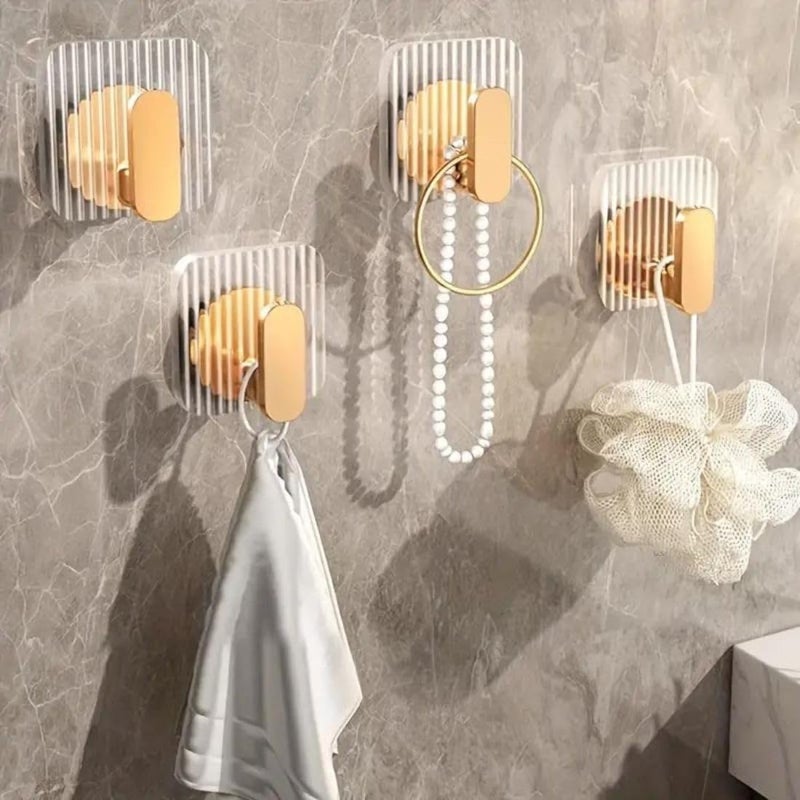 YEIPIS Wall Hooks for Hanging Strong Hooks for Wall Without Drilling Wall Hangings Hooks Hanger for Clothes Wall Hook Clips Sticker for Cloth Hangers Bathroom Accessories Pack 4 - Image 4
