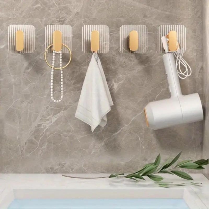 YEIPIS Wall Hooks for Hanging Strong Hooks for Wall Without Drilling Wall Hangings Hooks Hanger for Clothes Wall Hook Clips Sticker for Cloth Hangers Bathroom Accessories Pack 4 - Image 5