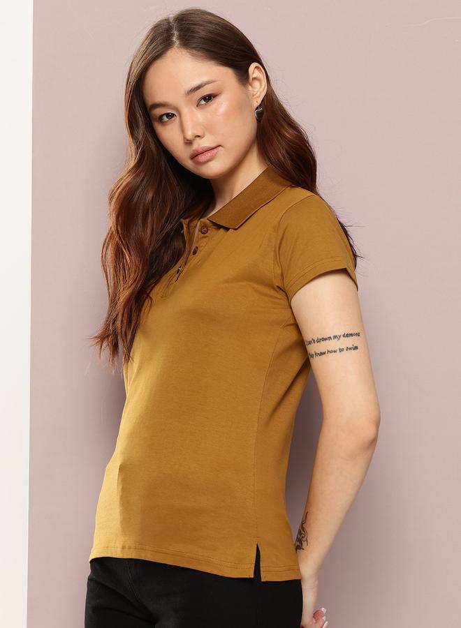 Dillinger Women Regular Fit Solid Polo T-Shirt - Image 3