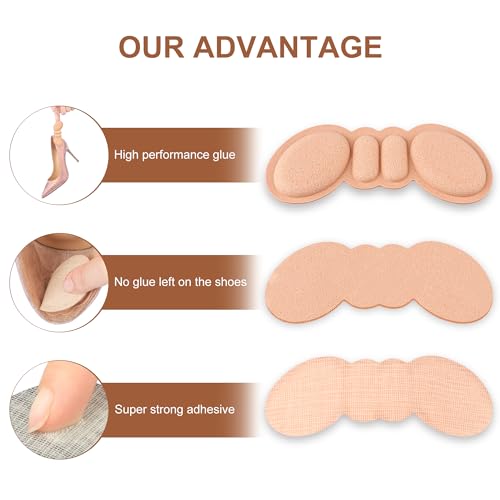 Riootlnm Heel Pads for Shoes Too Big, Shoe Inserts for Loose Shoes, Heel Grips Protectors for Blisters Pain, Filler Make Shoes Fit Tighter, Rubbing, Prevent Slip for Women Men (4PairsRosyBrownBlack) - Image 4
