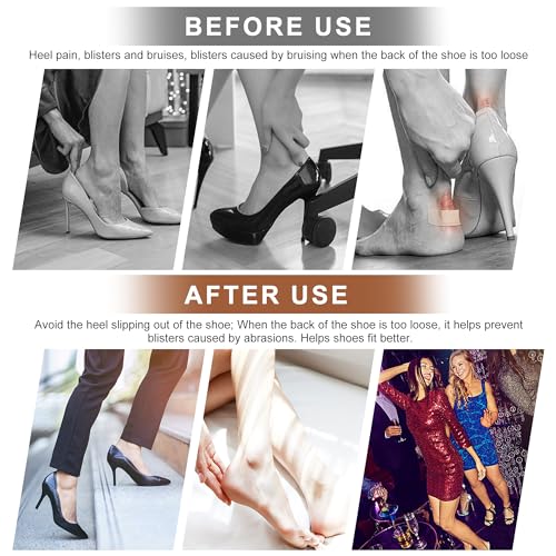 Riootlnm Heel Pads for Shoes Too Big, Shoe Inserts for Loose Shoes, Heel Grips Protectors for Blisters Pain, Filler Make Shoes Fit Tighter, Rubbing, Prevent Slip for Women Men (4PairsRosyBrownBlack) - Image 5