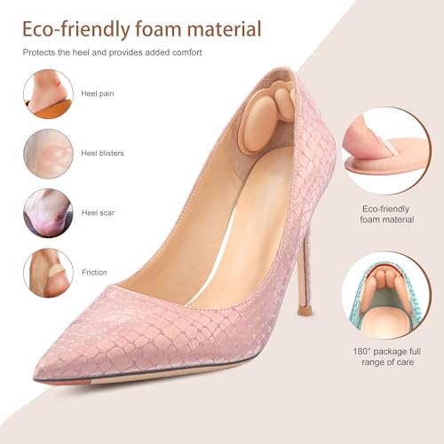 Riootlnm Heel Pads for Shoes Too Big, Shoe Inserts for Loose Shoes, Heel Grips Protectors for Blisters Pain, Filler Make Shoes Fit Tighter, Rubbing, Prevent Slip for Women Men (4PairsRosyBrownBlack) - Image 3
