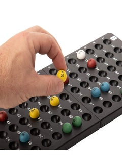 MIXDE Complete Bingo Game Set with 6 Inch Bingo Cage,75 Colored Balls,50 Bingo Cards,and 300 6 Color Mix Bingo Chips with a Bag,Bingo Game Family Board Game Ideal for Large Groups  - Image 3