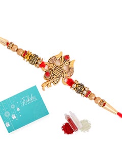 VOYLLA VOYLLA Designer Ganesha Rakhi For Men With Roli Chawal Pack -Rakhi For Brother  - Image 1