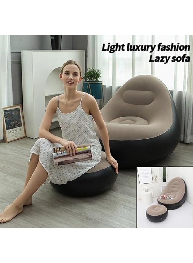 AVELORNOV Portable Inflatable Lounger Chair with Footrest – Inflatable Sofa Seat - Image 5