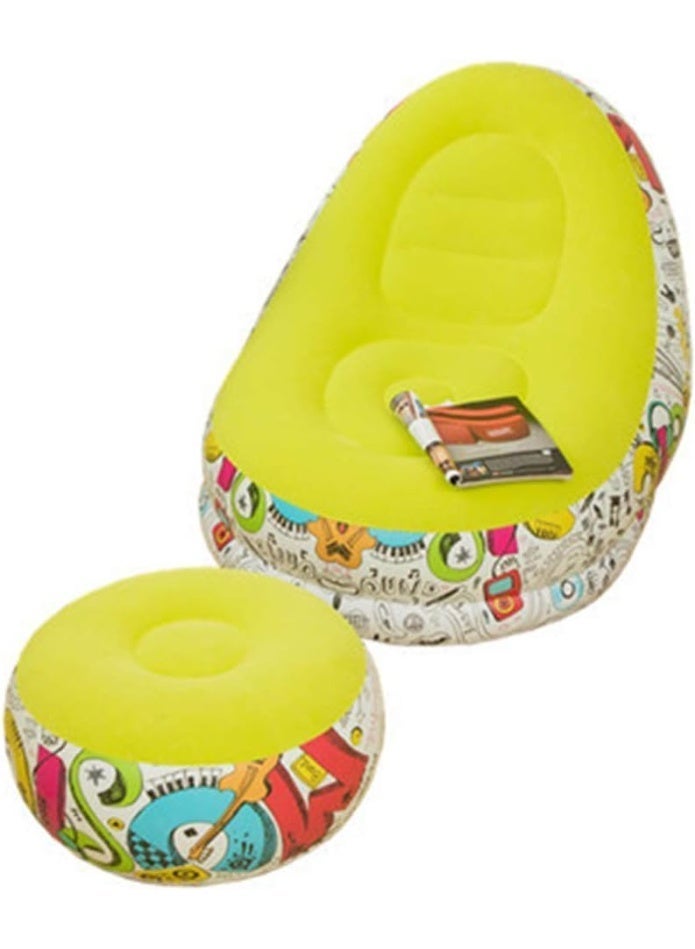 AVELORNOV Portable Inflatable Lounger Chair with Footrest – Inflatable Sofa Seat - Image 2