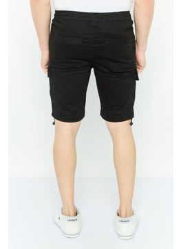 Threadbare Men Plain Cargo Shorts, Black  - Image 4
