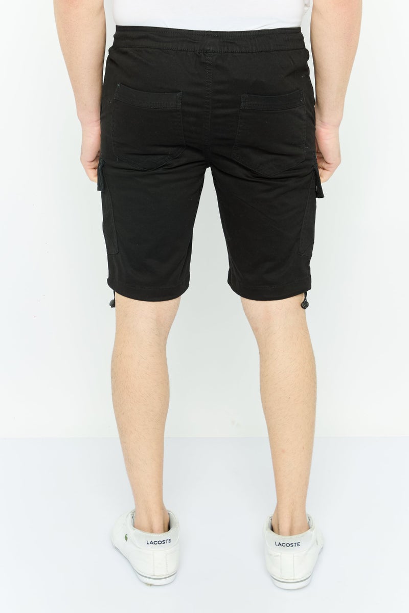 Threadbare Men Plain Cargo Shorts, Black - Image 4