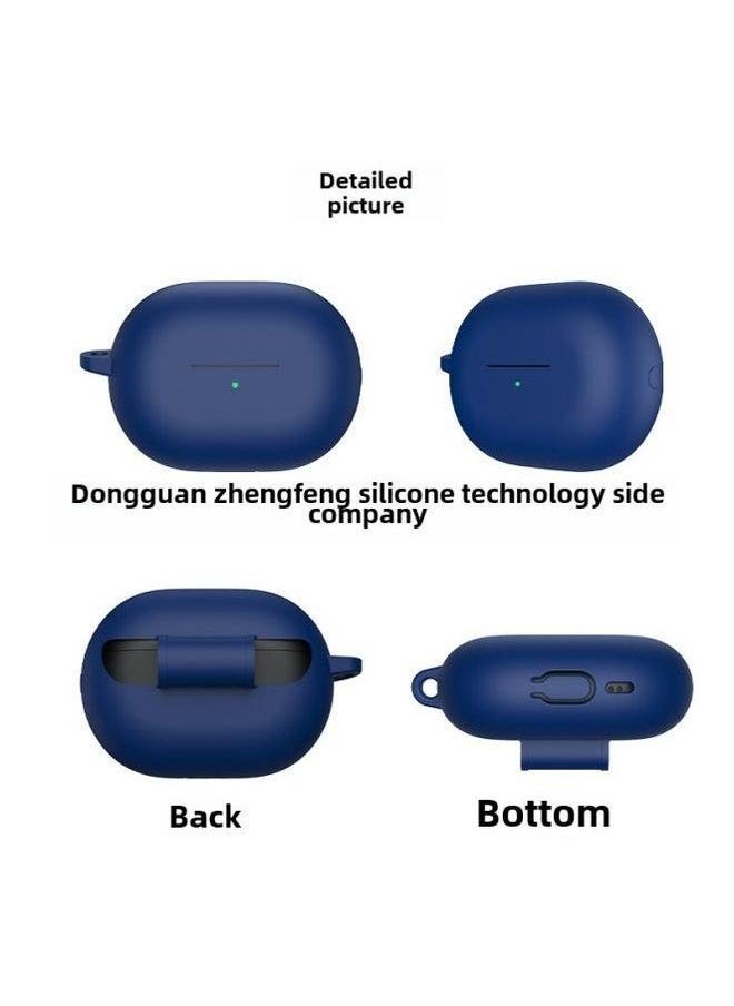 Generic - For Huawei Freebuds Pro3 Wireless Bluetooth Headset Protective Case Soft Silicone Solid Color-Color:Black + Hook Single Opp-Model:Huawei Pro3/pro4 Neutral (excluding Headphones) The Upper Cover Is Fixed With Double-sided Tape By Default - Image 1