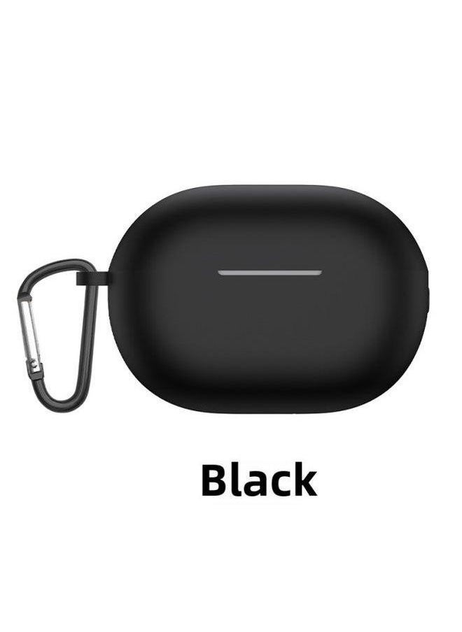 Generic - For Huawei Freebuds Pro3 Wireless Bluetooth Headset Protective Case Soft Silicone Solid Color-Color:Black + Hook Single Opp-Model:Huawei Pro3/pro4 Neutral (excluding Headphones) The Upper Cover Is Fixed With Double-sided Tape By Default - Image 1