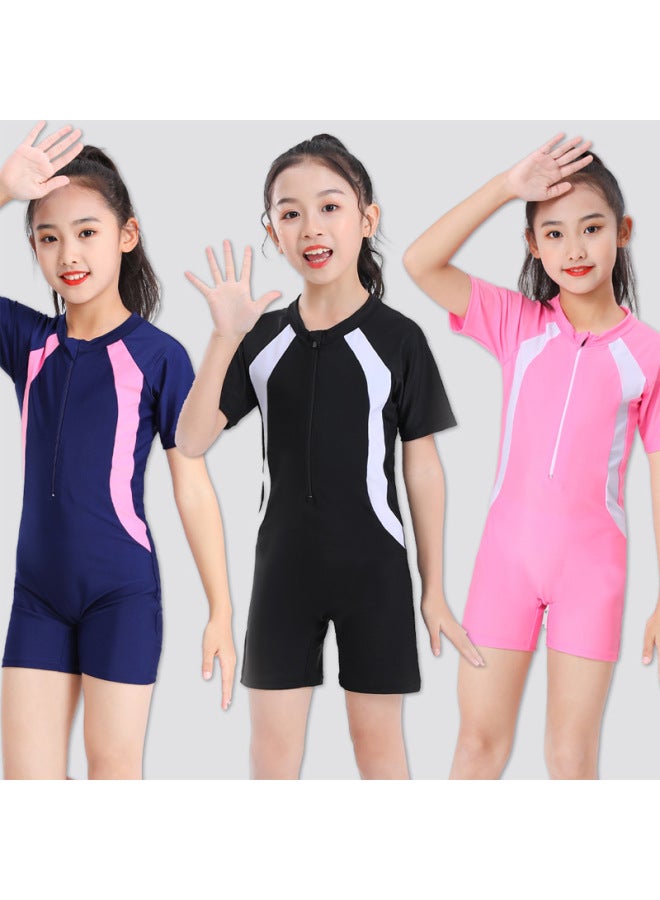 Loquat Source Manufacturers Children's Swimwear Smooth Quick-drying Sunscreen Boys Swimming Suit Girls Swimwear Can Be Customized-Color:E06 Pink- - Image 4