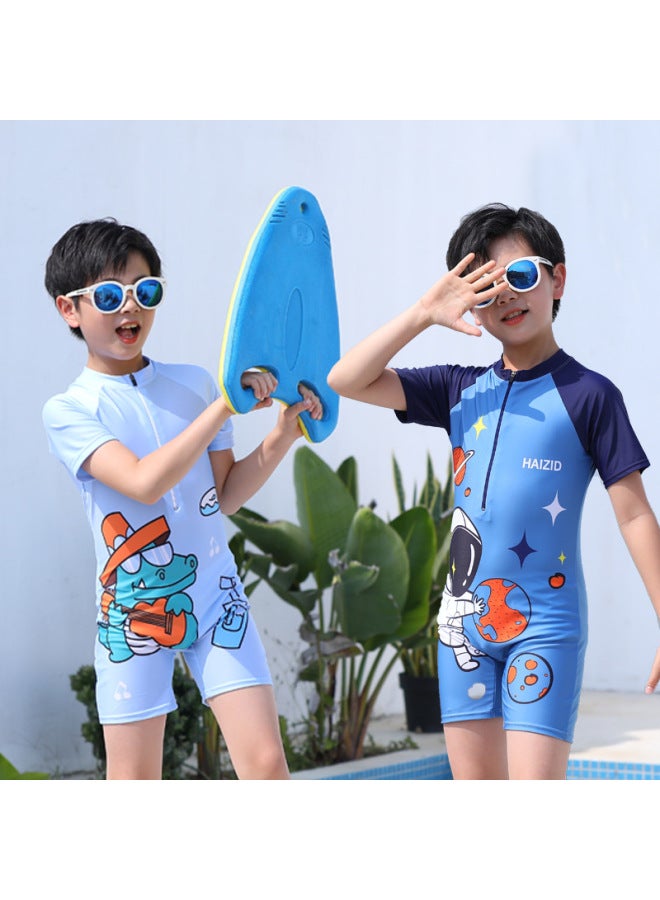 Loquat Source Manufacturers Children's Swimwear Smooth Quick-drying Sunscreen Boys Swimming Suit Girls Swimwear Can Be Customized-Color:E06 Pink- - Image 3