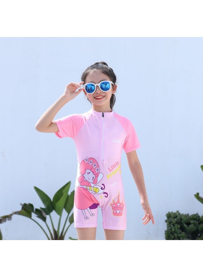 Loquat Source Manufacturers Children's Swimwear Smooth Quick-drying Sunscreen Boys Swimming Suit Girls Swimwear Can Be Customized-Color:E06 Pink- - Image 1