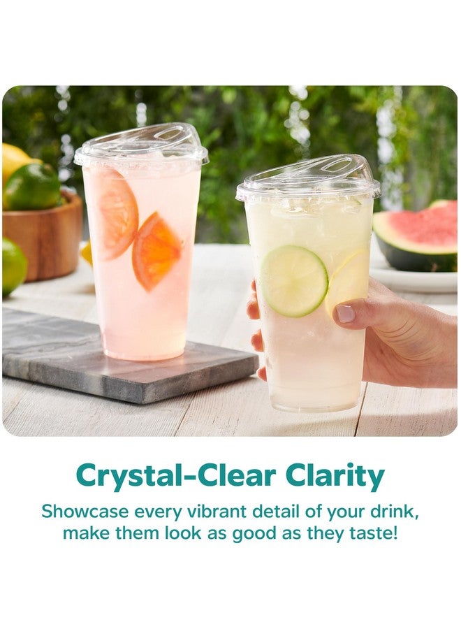 GUSTO [24 oz. - 50 Sets Crystal Clear Plastic Cups With Strawless Sip-Lids - Formerly Comfy Package - Image 3