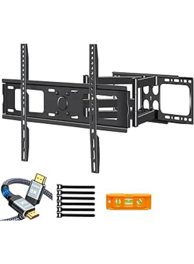 Full Motion Dual Arm TV Wall Mount for 32–85 inch Screens – Supports up to 60kg – Tilt, Swivel & Extension – 8K HDMI Cable Included - Image 1