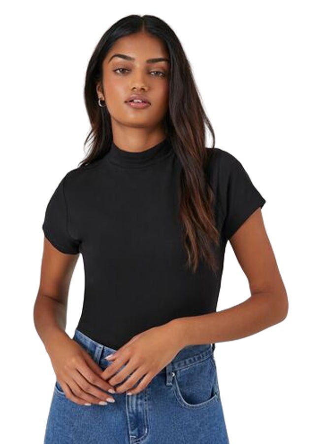 FOREVER 21 Mock Neck Short-Sleeve Top - Image 1