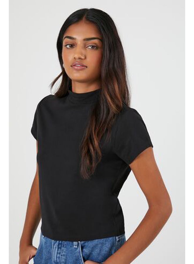 FOREVER 21 Mock Neck Short-Sleeve Top - Image 2